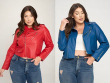 Load image into Gallery viewer, Cropped Biker Jacket