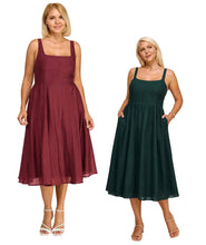 Load image into Gallery viewer, Solid flowy straps pocket dress