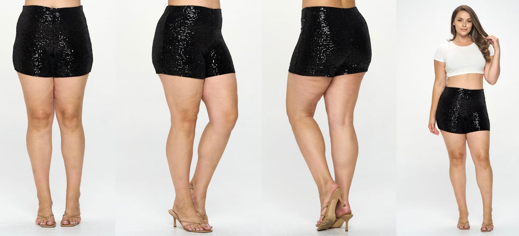 sequins on velour Strech short