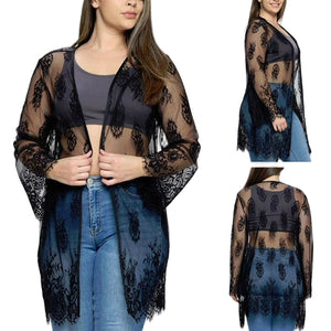 Lace floral coverup plus