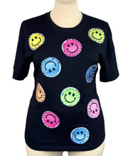 Load image into Gallery viewer, Happy face bling ss tee