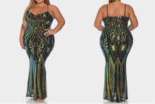 Load image into Gallery viewer, 2 Tone sequin long dress