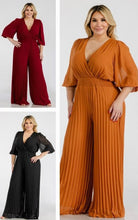 Load image into Gallery viewer, Puff sleeve pleated Jumpsuit