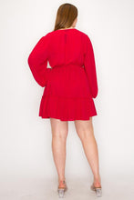 Load image into Gallery viewer, Long sleeve ruffle short dress