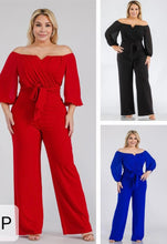 Load image into Gallery viewer, Drape front off shoulder Jumpsuit