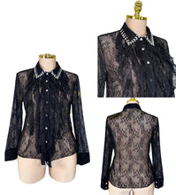 Load image into Gallery viewer, Ruffles lace bling top