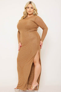 long side slit studded dress