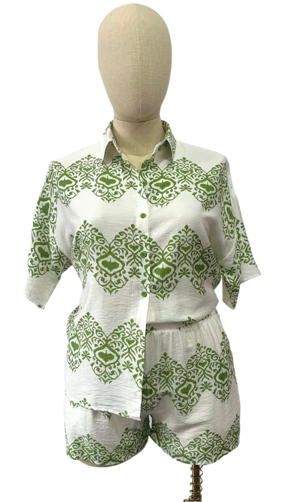 Short sleeve gauze print shorts set