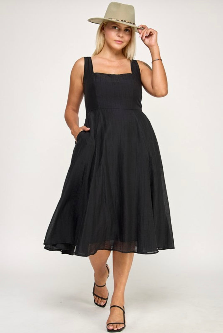 Solid Flowy Pockets Dress