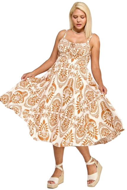 palms print smoking back pockets dress