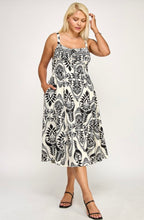Load image into Gallery viewer, palms print smoking back pockets dress