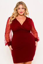 Load image into Gallery viewer, Long sleeve pearls on short dress