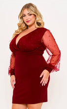 Load image into Gallery viewer, Long sleeve pearls on short dress