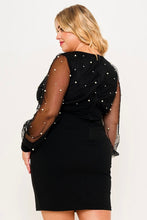 Load image into Gallery viewer, Long sleeve pearls on short dress