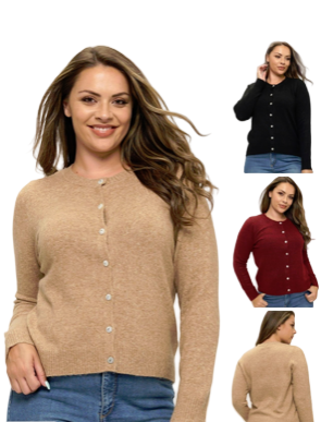 Diamond button solid cardigan