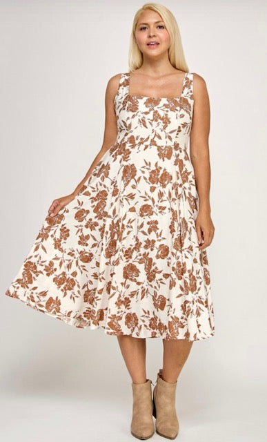 Roses print aline dress