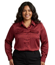 Load image into Gallery viewer, Tiny studs long sleeve satin collar shirt
