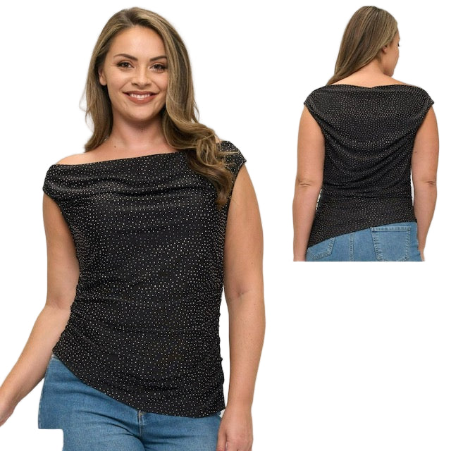 Cowl neck assym tank