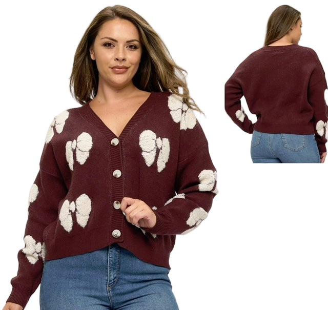 Bows on plus sweater