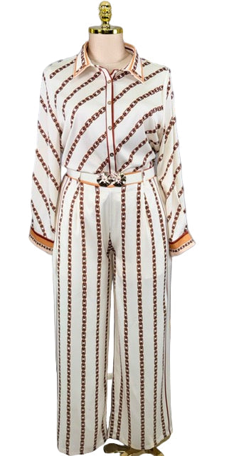 Chain link print 2 piece set