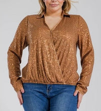 Load image into Gallery viewer, Holiday sequin Blouse
