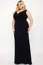 Load image into Gallery viewer, Mini pearls vneck lng gown