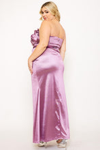 Load image into Gallery viewer, Glitter Satin strapless gown