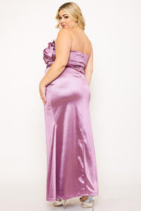 Glitter Satin strapless gown