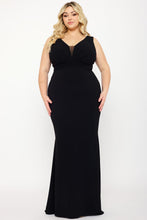 Load image into Gallery viewer, Mini pearls vneck lng gown