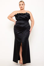Load image into Gallery viewer, Glitter Satin strapless gown